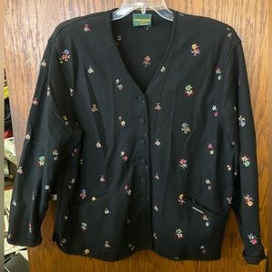Geiger Vintage Women’s 90’s Embroidered Floral Wool Jacket Size 44